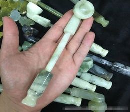 Jade Smoking Gloss Stone Pipe Tobacco Hand Cigarette Holder Philtre Pipes 3 Styles Tools Accessories Oil Rigs2755235