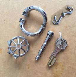 NEW Device Peins Lock With Open Mouth arc-shaped Cock Ring Spike Ring Stainless Steel Belt3787910