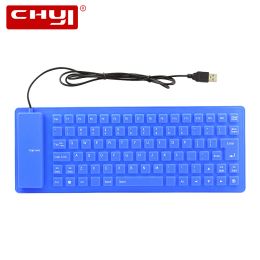 Keyboards CHYI Foldable Mini Wired Computer Keyboards Portable Waterproof Silicone Soft Slim Foldiing USB Gaming Keypad For PC Laptop