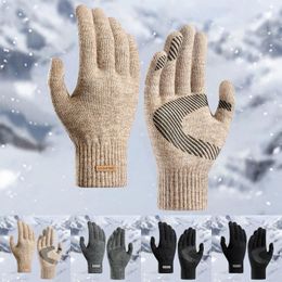 Cycling Gloves Winter Knitting Men's Tyre Pattern Warm H Riding Wool