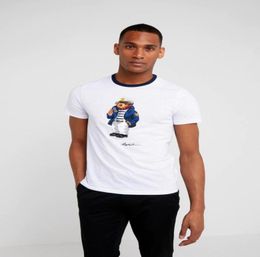 US SIZE 100 cotton white tshirt de designer t shirts Martini bear Hockey bear Skiing Captain USA pattern4922224