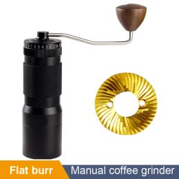 Tools 49MM Portable Small Coffee Beans Grinder Mill Adjustable Titanium Flat Burr Espresso Coffee Grinder Milling Tool