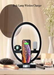 4 in 1 Qi Fast Wireless Charger LED Desk Lamp Night Light Stand for iPhone 13 12 Pro Max Apple Watch 1 2 3 4 Airpods Pro8346535