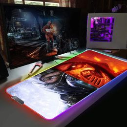 Pads Large RGB Mouse Pad Gaming Mousepad LED Mause Pad Gamer Mortal Kombat Mouse Carpet Big Mause Pad PC Desk Pad Mat Backlight Rug