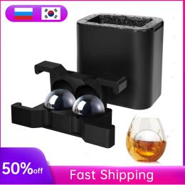 Tools Crystal Clear Ice Ball Maker Ice Cube Maker Spherical Whiskey Tray Mould BubbleFree Diamond Skull Rose Ice Box Mould