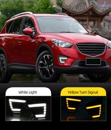 Turn Signal style Relay 12V led car drl daytime running lights with fog lamp hole for Mazda cx5 cx5 cx 5 2012 2013 2014 2015 20166542807