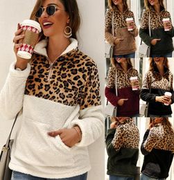 Designer-Hoodie-Pelzkleidung Femme Winter Dicker Modepullover für Frauen Top Sweatshirt Strickjacke Schalmanteljacke warm Leopard ca9526411