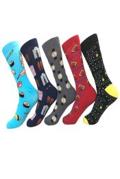 Cartoon Sushi Clothes Watch Maze Pattern Colourful Man Business Cotton Socks Male Funny Street Skate Socks Autumn Winter 2pcs1pair5867177