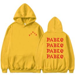 I Feel Like Pablo red Letter Printing Men Hoodies Sweatshirts Hip Hop Men Women Streetwear Rapper Clothing Fleece Pullover Tops X04004428