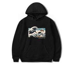 Anime wave and chinchilla Hoodie men039s Hayao Miyazaki cartoon men039s and women039s cartoon clothing autumn and winter 5252921