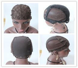 Brown SML Wig Full Cap net Jewish Wig Caps For Making Wigs Glueless Wig Caps Adjustable Strap On the Back 5pcs8748622