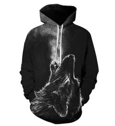 Men039s Hoodies Sweatshirts Midnight Wolf Howling 3D Digital Printing Autumn Men Women Casual Wear Long Sleeve Pocket Hooded7522693