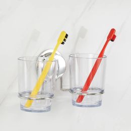 Holders 13PCS Single/Double Cup and Holder Set Wall Mounted Toothbrush Tumbler Holder Stainless Steel Cup Holder Toothbrush Plastic