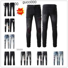 New Designer Trousers imiri 2024 am Arrivals amirly Mens Luxury ami Denim purple Jeans Holes amirlies Jean COOLGUY Biker Pants Man amiiri Clothing ZVP4 3O1I