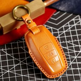 Leather Car Key Case Cover for Great Wall Euler White Cat Haval Jolion H6 3rd M6 F7x H7 Keychain Holder Keyring
