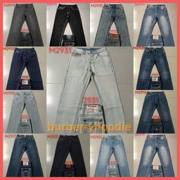 Men's Jeans Pants 18ss New True Elastic Mens Robin Rock Revival Crystal Studs Denim Designer Trousers True Religions Men