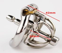 Cock Devices Cage With Urethral Catheter Spike Stainless Steel Super Small Male 1&Quot; Short Penis Lock Cock Ring Plug Sex Toy3173052