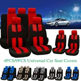 4pcs9pcsset Car Seat Covers Set Fit Most Cars Covers Tire Track Detail Styling Car Seat Protector Interior Accessories19412438