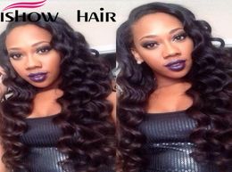 Maylasian Brazilian Indian Unprocessed Virgin Hair Loose Wave Hair 4 Bundles Ishow Top 8A Hair Weave 828inch Selling1521695