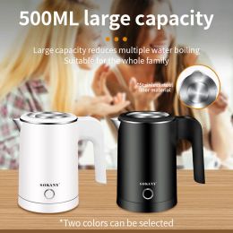 Tools Small Electric Kettles Tea Coffee 0.5L Mini Stainless Steel Portable Water Boiler Pot For Hotel Family Trip Kitchen Smart Kettle