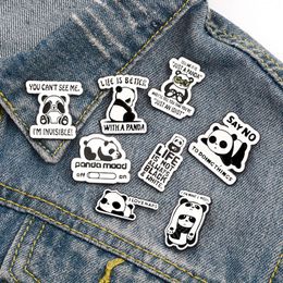 I Love Naps Enamel Versatile Denim Badge Creative Student Cute Cartoon Panda Brooch