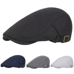 Berets Cotton Hat Sun Adjustable Sboy Fashion Men Hasp Master Flat Cap Baseball Caps Easy View Visor