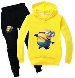 Fall Winter Halloween Outfits for Girls Minions Kawaii Children Clothing Set Cotton Christmas Thanksgiving Boys Clothes 2010316101806