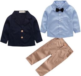 2018 Boys Clothing Autumn New Gentleman Suit Jacket Shirt Pants 3 Pieces Coat Long Sleeve Cardigan Fashion Set5423460