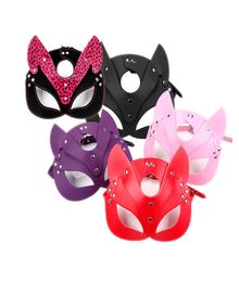 Porn Fetish Head Mask Whip BDSM Bondage Restraints PU Leather Fox Halloween Masks Roleplay Sex Toy for Men Women Cosplay Games6041627