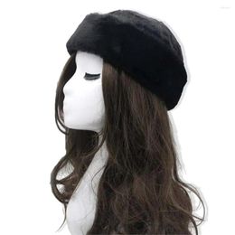 Berets Korea Design Soft Plush Brimless Beanies Hat Landlord Melon Bucket Hats Basin Caps Autumn Winter Warm Fashion Skullies