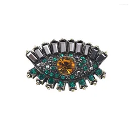 Brooches Vintage Baroque Inlaid Rhinestone Eyes For Women Unique Design Trendy Drop Pearl Metal Brooch Pins Wedding Gifts