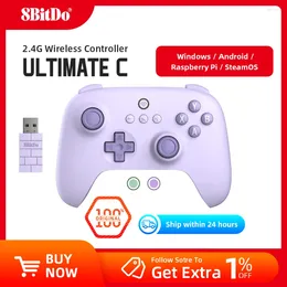 Game Controllers Original 8BitDo Ultimate C 2.4G Wireless Controller For PC Windows 10 11 Steam Deck Raspberry Pi Android