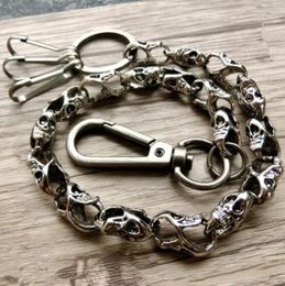 Keychains Punk Metal Retro Skull Chain Key Waist Personality Men's Motorcycle Biker Rock Jewelry Gift