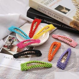 Hair Accessories Fashion Girls Pearl Clips Cute Colorf Hairpins Classic Kids Beaded Barrettes Party Princess Accessory Drop Delivery Dhbfy