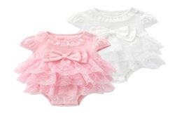 Baby Girl Clothes Solid Bow Infant Rompers Cotton Toddler Girls TuTu Jumpsuit Sleeveless Baby Climbing Clothes Boutique Baby Cloth7938579