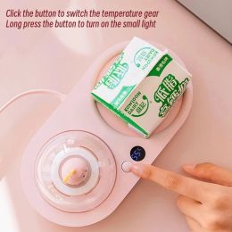 Tools Lovely Cartoon Dinosaur Aromatherapy Cup Warmer with Warm Light Smart Thermostatic 3 Gear Coffee Mug Heating Coaster Heater Pad