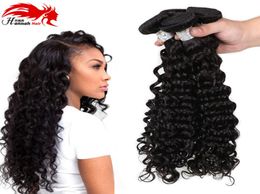 7A Hannah Products Virgin Hair Deep Wave Human Hair Bundles Weaves 100gpc Unprocessed Deep Curly Hair Extension6761044