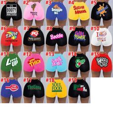 Designer Women Mini Short Yoga Pants Slim Fashion Sexy Tracksuits Letter Pattern Printed Knickers Leggings Tight Shorts 19 Colours4498245