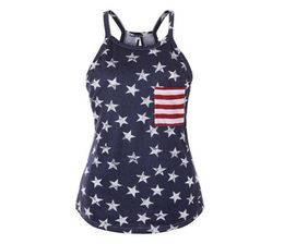 Sexy Summer Style Sleeveless Tops American USA Flag Print Stripes Tank Top for Women Blouse Vest Shirt6972089