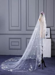 Bridal Veils Wedding Veil Cathedral Accessories White Ivory 4M Long Voile Marriage2627176