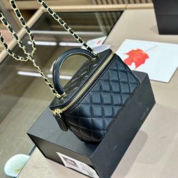 Designer Clutch Bag Woc Cosmetic Matel Hardware Handle Luxury Crossbody Bag Diamond Lattice Shopping Shoulder Chain Real Leather Handbag Cowhide Hasp Zipper Bags