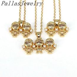 10 pçs na moda cristal cz micro pave menina crianças colares para mulheres cobre banhado a ouro colar delicado jóias presentes 240226