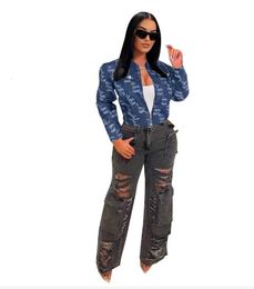 Designer Jacket Women Long Sleeve Lapel Neck CC Jeans Jackets Luxury Denim Womens Coat maxi denim coat