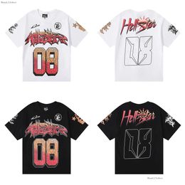 American Fashion Brand Hellstar Abstract Body Adopts Fun Print Vintage Tshirt High Quality Double Cotton Designer Casual Short Sleeve T-shirts for Men and Women 251