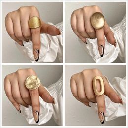 Wedding Rings AENSOA Irregular Exaggerated Chunky Gold Color For Women Men Personality Elastic Rope Connection Finger