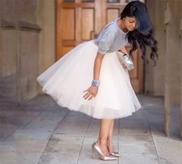 Party Train Puffy 5Layer 60CM Fashion Women Tulle Skirt Tutu Wedding Bridal Bridesmaid Overskirt Petticoat Lolita Saia 2103236733567