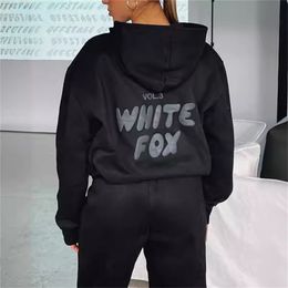 Designer Sportswear White Fox 2 peça Mens Womens Primavera Outono Inverno Novo Hoodie Set Moda Manga Longa Pulôver Com Capuz Corredores