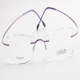 WholeWholeLuxurybrand Silhouette Titanium Rimless Optical Glasses Frame No Screw Prescriplasses With Bax 3383176