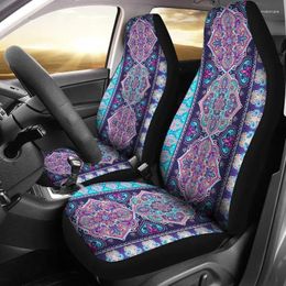 Car Seat Covers Blue Purple Persian Ethnic Aztec Boho Chic Bohemian Pattern Pair 2 Front Protector