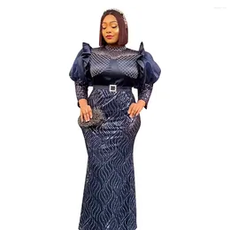 Ethnic Clothing Plus Size African Party Dresses For 2024 Women Dashiki Africa Robe Africaine Femme Sequin Evening Long Maxi Dress